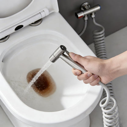 Handheld Bidet Sprayer for Toilet – Adjustable Pressure Stainless Steel Jet Spray Kit– Feminine Wash, Cloth Diaper Cleaner, Pet Shower, Bathroom Cleaner – Easy Tool-Free Installation