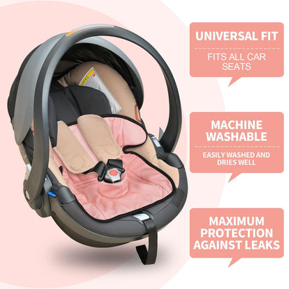 HunnmingRe 2 Pack Floral Car Seat Protector for Potty Training Waterproof Piddle Pad Cover from Spillages Nappy Leaks Toilet Training Anti Slip Backing Strollers Carseat Liner for Toddlers Babies