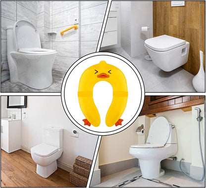 Toilet Potty Training Seat Cover, Travel Toilet Seat, Folding Non Slip Silicone Pads, Travel Portable Reusable Kids Toddlers Boys Girls, Carry Bag (Yellow - Duck)