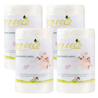 wegreeco Unscented Diaper Liners,Fragance Free and Chlorine Free - 100 Sheets Per Roll (1 Roll)