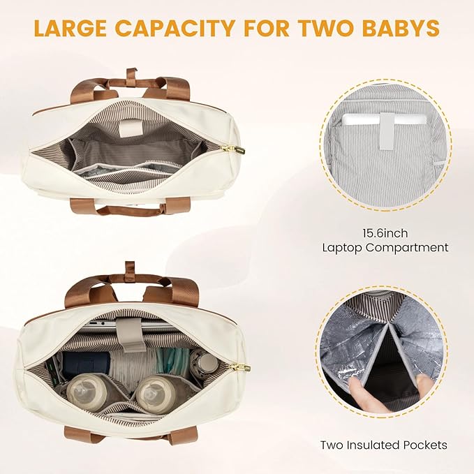 LOVEVOOK Diaper Bag Backpack,Diaper Tote Bag with Insulated Pockets,Baby Bag for Girl Boy with Changing Pad,Large Baby Diaper Bag with Pacifier Case,Anti-Theft Travel Backpack for Women