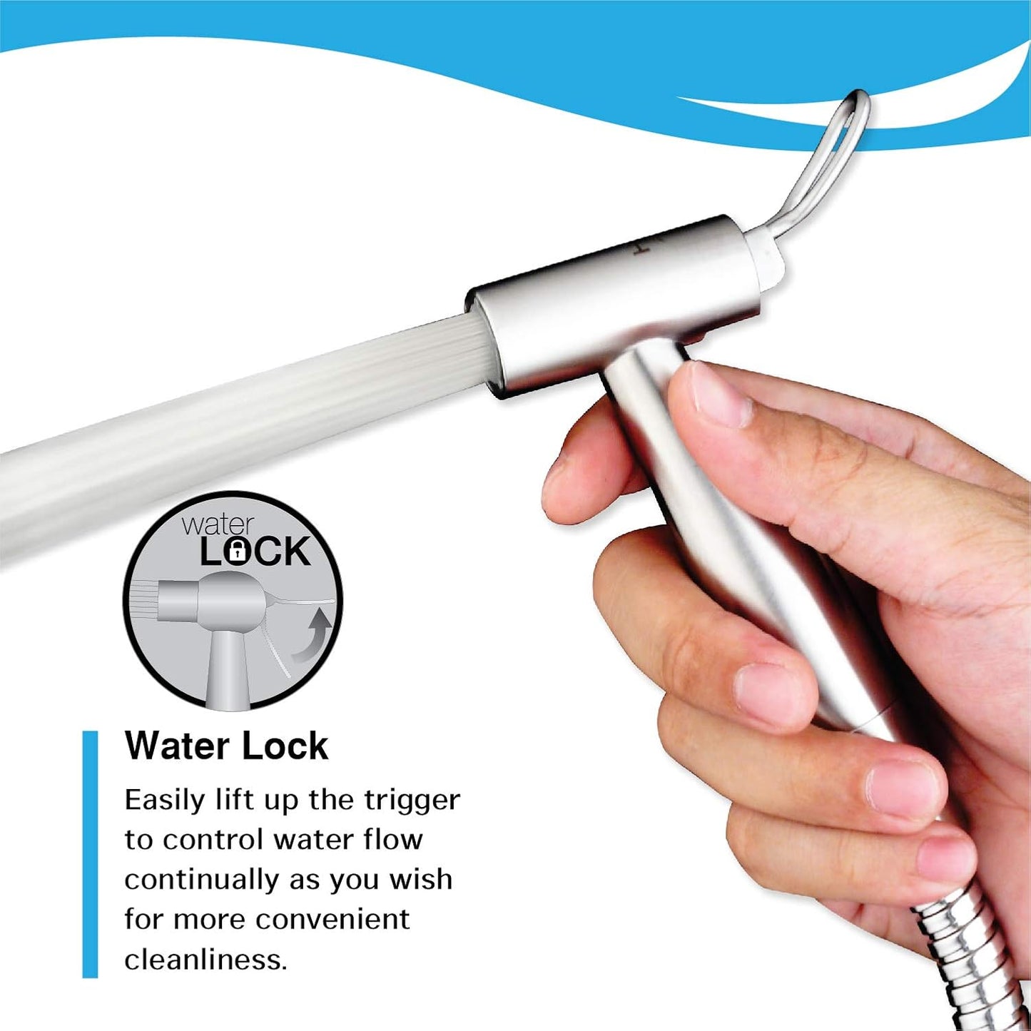 VRH Bidet Sprayer for Toilet and Baby Cloth Diaper Sprayer, Handheld Shattaf Bidet Spray for Toilet with Stainless Steel and Complete Accessories FXVH0-0040ES