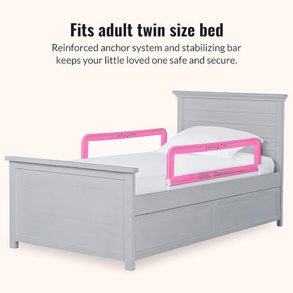 Dream On Me Lightweight Mesh Security Adjustable Bed Rail Double Pack with Breathable Mesh Fabric in Pink, 2 Count (Pack of 1)