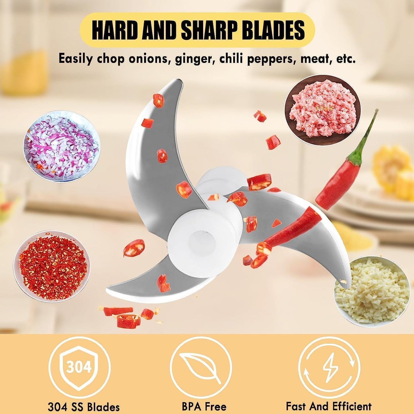 Hand Mixer with Whisk and Forther Wand,Electric Whisk, Milk Frother, Hand Held Mixers,Cordless Hand Mixer, Whisks for Cooking, Mini Mixer,Stirrers Electric,Food Chopper, Baby Food Maker,4-Speed, 10Oz