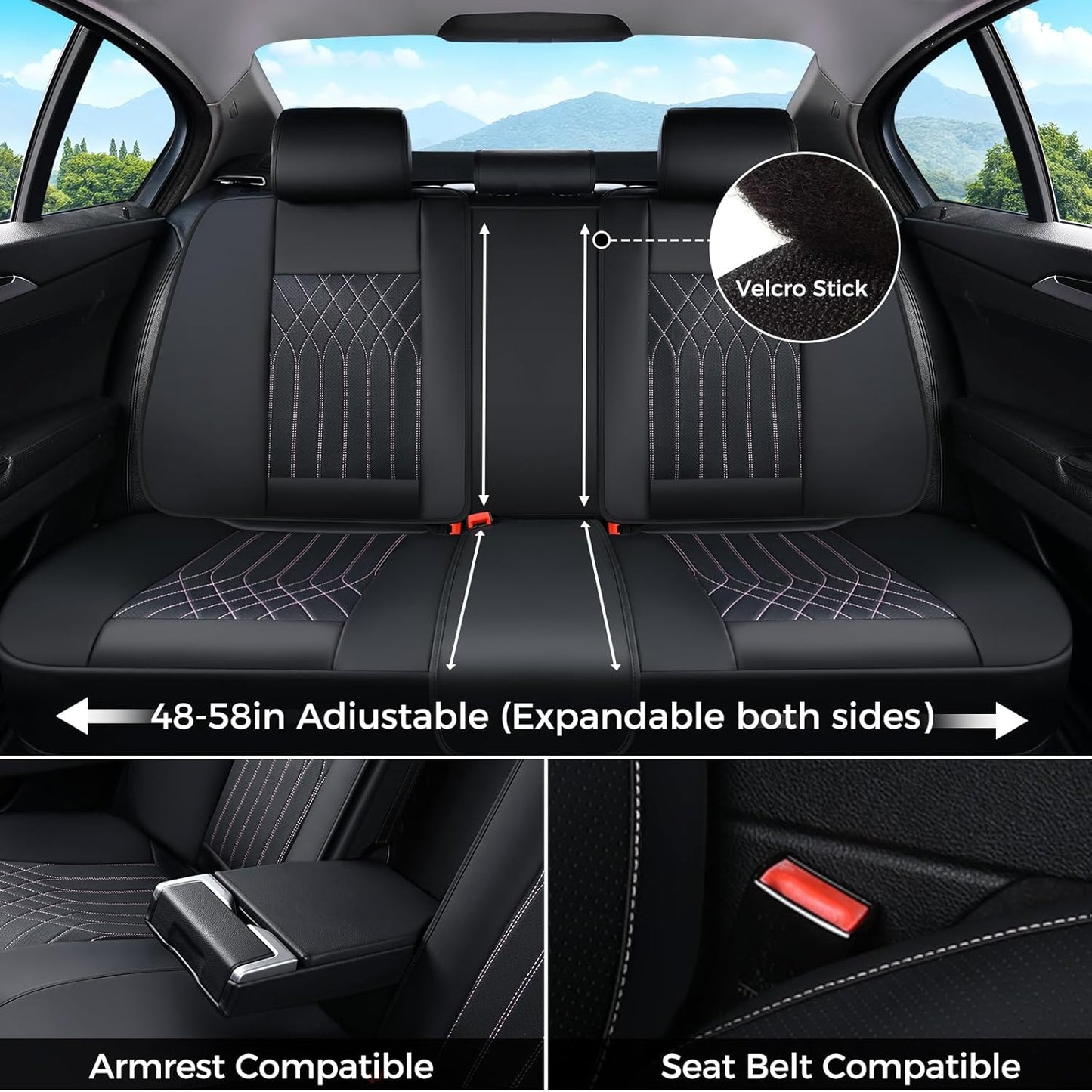 FLORICH Car Seat Covers Front Seat, Leather Seat Covers for Cars, Car Seat Protector Waterproof, Universal Automotive Seat Covers, Front Car Seat Cover Fit for Most Sedans SUV Pick-up Truck