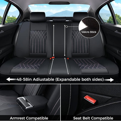 FLORICH Car Seat Covers Front Seat, Leather Seat Covers for Cars, Car Seat Protector Waterproof, Universal Automotive Seat Covers, Front Car Seat Cover Fit for Most Sedans SUV Pick-up Truck