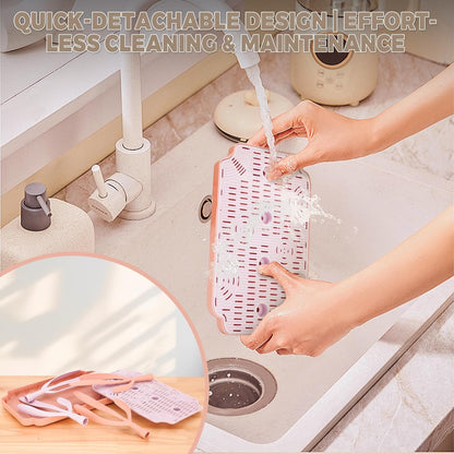 Baby Bottle Drying Rack with Tray – Space Saving Bottle Organizer & Drying Holder for Bottles, Cups, Nipples and Pump Parts – Countertop Rack for Baby Feeding Supplies (Purple/Pink)