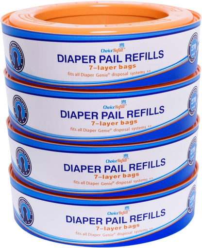 ChoiceRefill Compatible with Diaper Genie Pails, 8-Pack, 2600 count