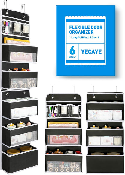 Yecaye 1 Pack Over the Door Organizer, 35.2lbs Load Toy Stuffed Animal Storage, Swing-proof Hanging Bathroom Organizers and Storage for Nursery Newborn Baby Essential Stuff Dorm Room Essentials