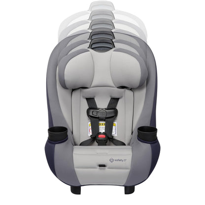 Safety 1st Ellaris 3-in-1 Convertible Car Seat, Slim Fit Design, Rear & Forward-Facing, 5-Position Headrest, 3-Across Fit, Travel-Friendly with Machine-Washable Seat Pad, Smokey Haze