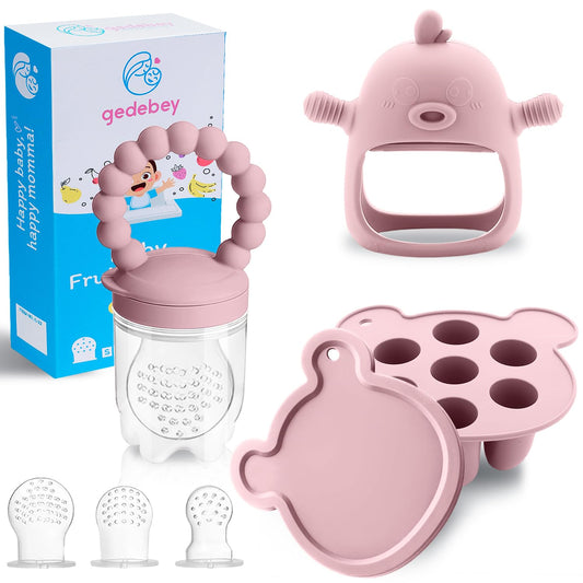 3-in-1 Baby Food & Fruit Feeder Set – Breastmilk Popsicle Mold with Freezer Tray, Teething Relief Toy, BPA Free Infant Silicone Feeding Combo, 3 Bonus Sizes (S/M/L) Sacs (Olive Green)