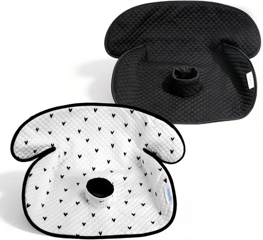 2 Pack Waterproof Baby Piddle Pads Carseat Potty Training Car Seat Protector, Waterproof Infant Car Seat Liner Cover to Prevent Pee, Leakproof and Washable (Red Flower)