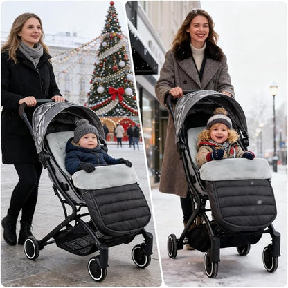 2 in 1 Baby Stroller Cushion Bunting Bag Removable Windproof Footmuff Toddler Warm Pushchair Seat Mat Cushion Outdoor Thicken Cushion Kids Warm Leg Protector Bag Stroller Liner