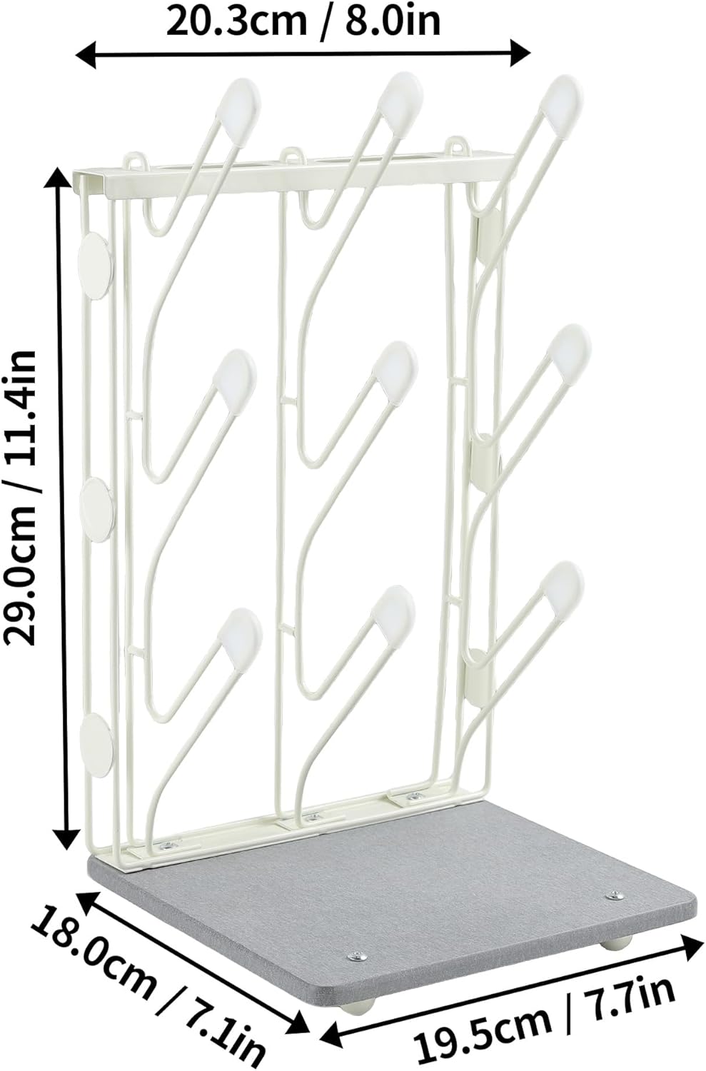 Taozun Bottle Drying Rack with 9 Hooks, Quick-Dry Diatomite Base with Stainless Steel Cup Stand, Vertical Space Saving Countertop Baby Organizer