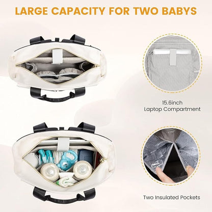 LOVEVOOK Diaper Bag Backpack,Diaper Tote Bag with Insulated Pockets,Baby Bag for Girl Boy with Changing Pad,Large Baby Diaper Bag with Pacifier Case,Anti-Theft Travel Backpack for Women