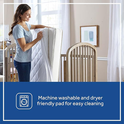 Sealy Baby Cool Comfort Cooling Breathable Waterproof Crib Mattress Protector Pad, Toddler Bed Cover, Machine Washable and Dryer Friendly, 52x28”- White (Pack of 3)