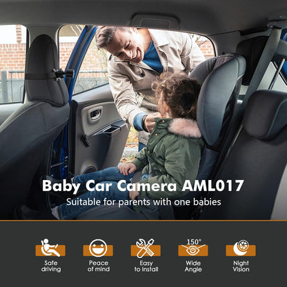 Itomoro Baby Car Mirror, View Infant in Rear Facing Seat with Wide Crystal Clear View,360° Rotation Plug and Play Easy Install baby car monitor 1080p
