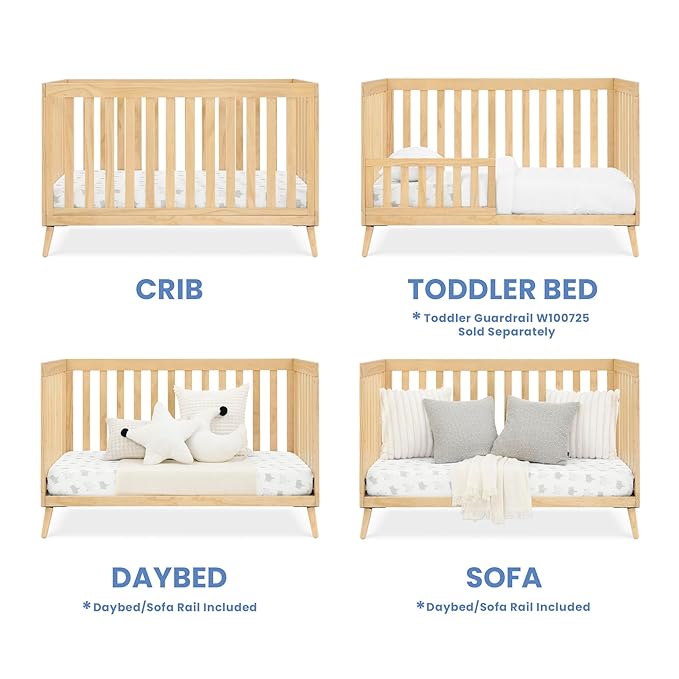 Delta Children Essex 4-in-1 Convertible Crib Greenguard Gold Certified, Natural