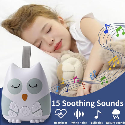 PandaEar Portable White Noise Machine for Baby, 15 Soothing Sound, Night Light, Sleep Sound Timer and Powered by USB for Baby Kids (Owl)