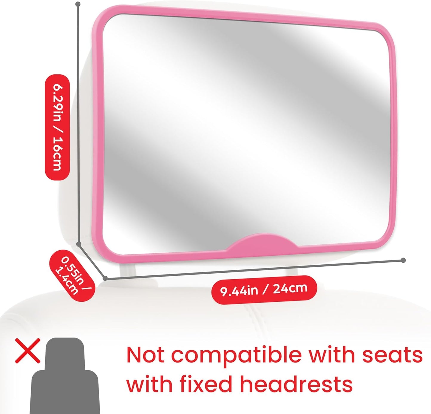 Baby Car Mirror, Safety Car Seat Mirror for Rear Facing Infant, Clear Wide View, Easily Observe the Baby Move, Secure, Shatterproof, Easy Install, Perfect (Black)