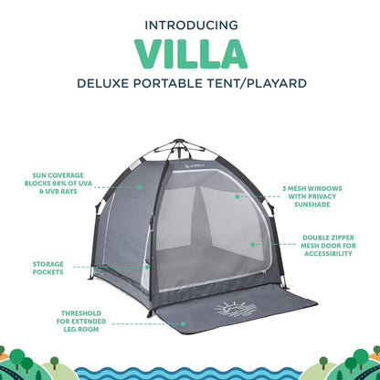 Baby Delight Go with Me Villa Portable Tent and Playard | Kids Tent and Playhouse | Indoor and Outdoor | Green Garden