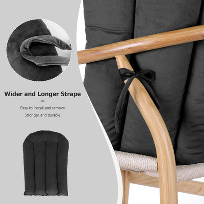5PCS Suede Glider Rocker Replacement Cushions with 29.5" High Backrest & Side Pockets, Thickened Soft Glider Rocking Chair Cushions with Ottoman Cushion for Indoor Nursery Rocking Chair, Green