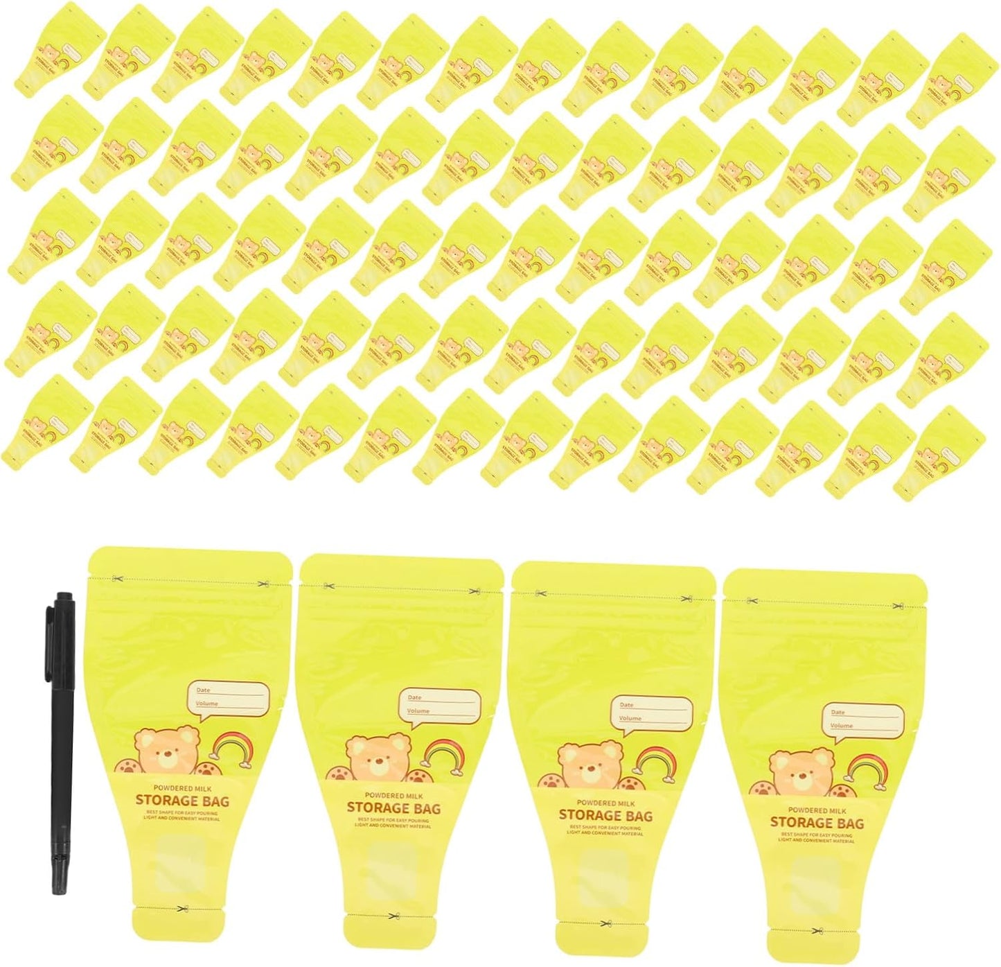 SOIMISS 120pcs Baby Milk Powder Dispenser Travel Pouch - Disposable Pre-Sealed Formula Powder Bag - Leakproof Food Storage Container For Outdoor Use