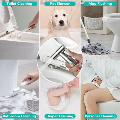 BARROCK Handheld Bidet Sprayer for Toilet, Stainless Steel Metal Made Baby Cloth Diaper Spraying Kit, Bathroom Toilet Bidet Attachment Set for Bathing Pets and Feminine Hygiene, Matte Black
