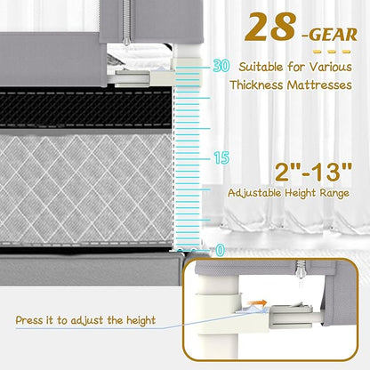 JWPEHOE Height Adjustable Bed Rail for Toddlers, Kids Safety Baby Bed Rail for Twin/Full/King/Queen Size Bed (1, (1 Side) 76 Inch)