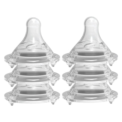 Avima Baby Anti Colic Nipples for Wide Neck Bottles, Silicone Breast Like Nipples - 0 to 12+ Months (Pack of 6) (Fast Flow)