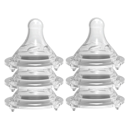 Avima Baby Anti Colic Nipples for Wide Neck Bottles, Silicone Breast Like Nipples - 0 to 12+ Months (Pack of 6) (Fast Flow)