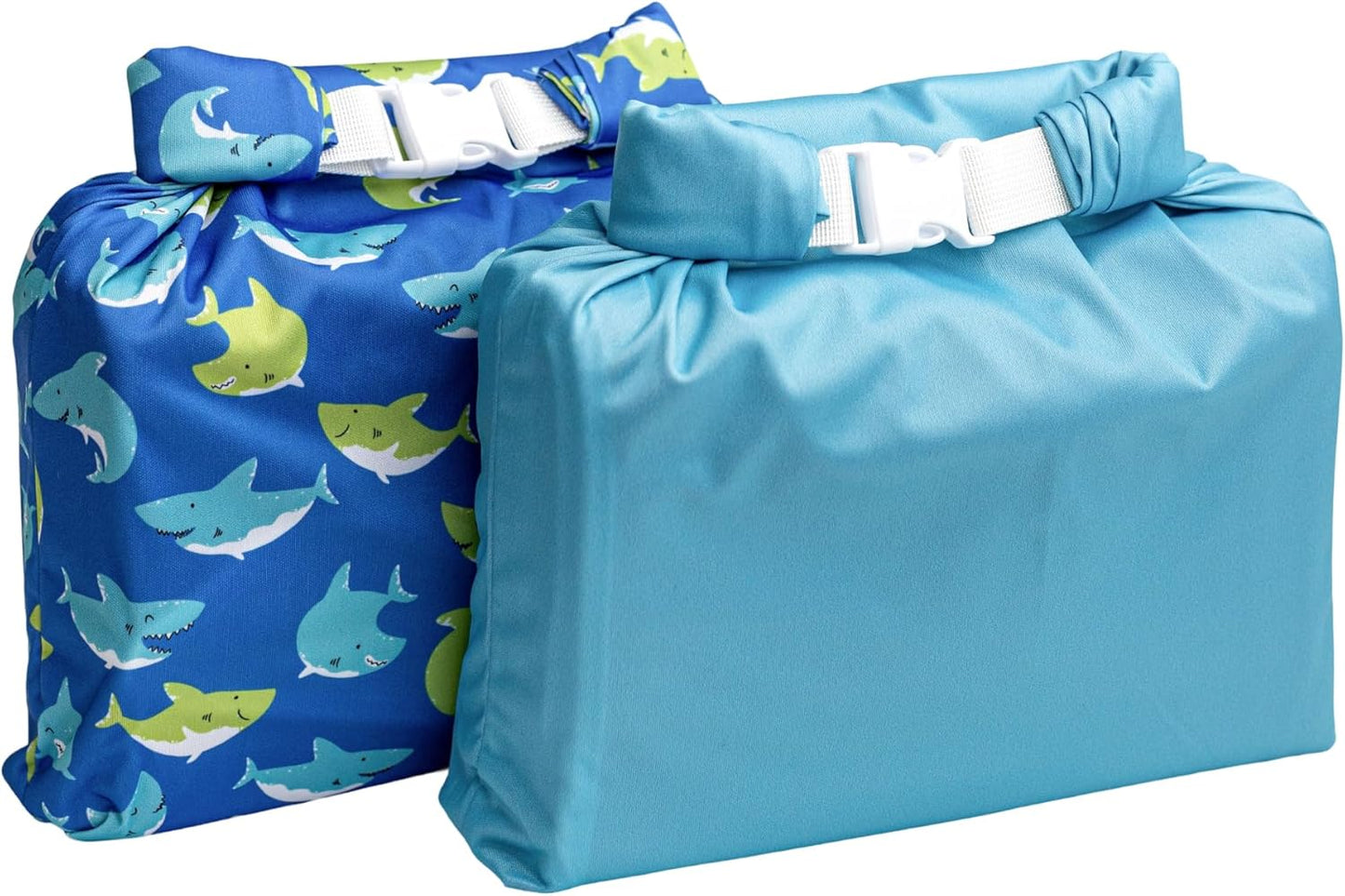 Kinder Set of 2 Water Resistant Wet Bags for Storing Laundry or Cloth Diapers Travel Size Wet Bag Daycare Beach Pool Wet Swimsuit Roll Top for Air Tight Odor Contained Washable Reusable (Giraffes)