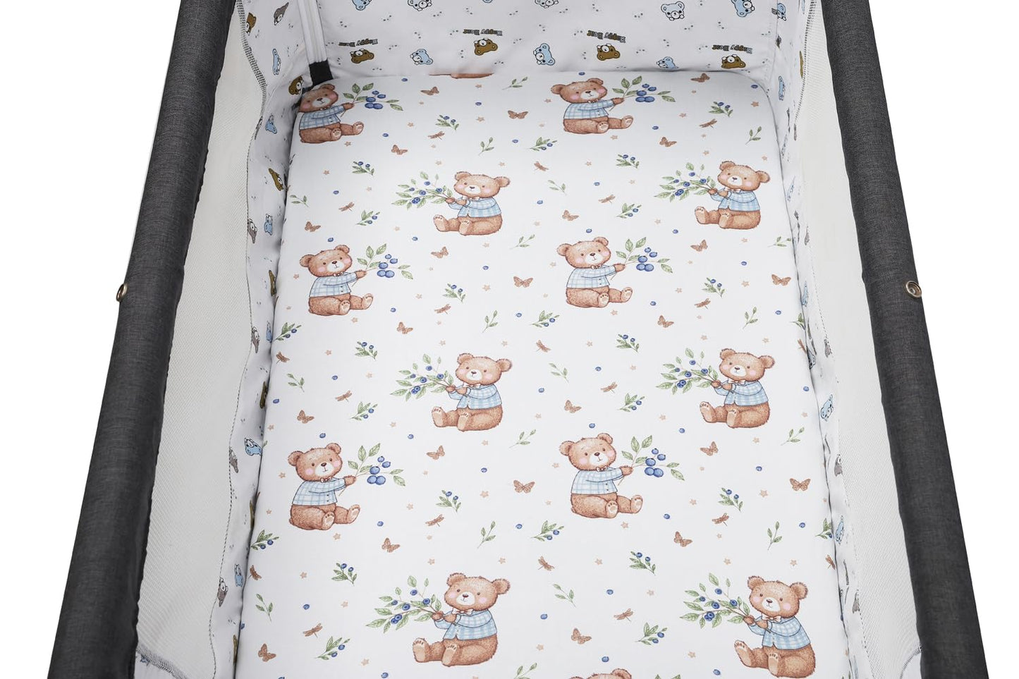 Bassinet Sheet Set 2 Pack Snug Fitted Bedside Sleeper Bassinet Sheets, Stretchy Ultra Soft, Unisex Boy Girl, Light Blue & Dinosaur