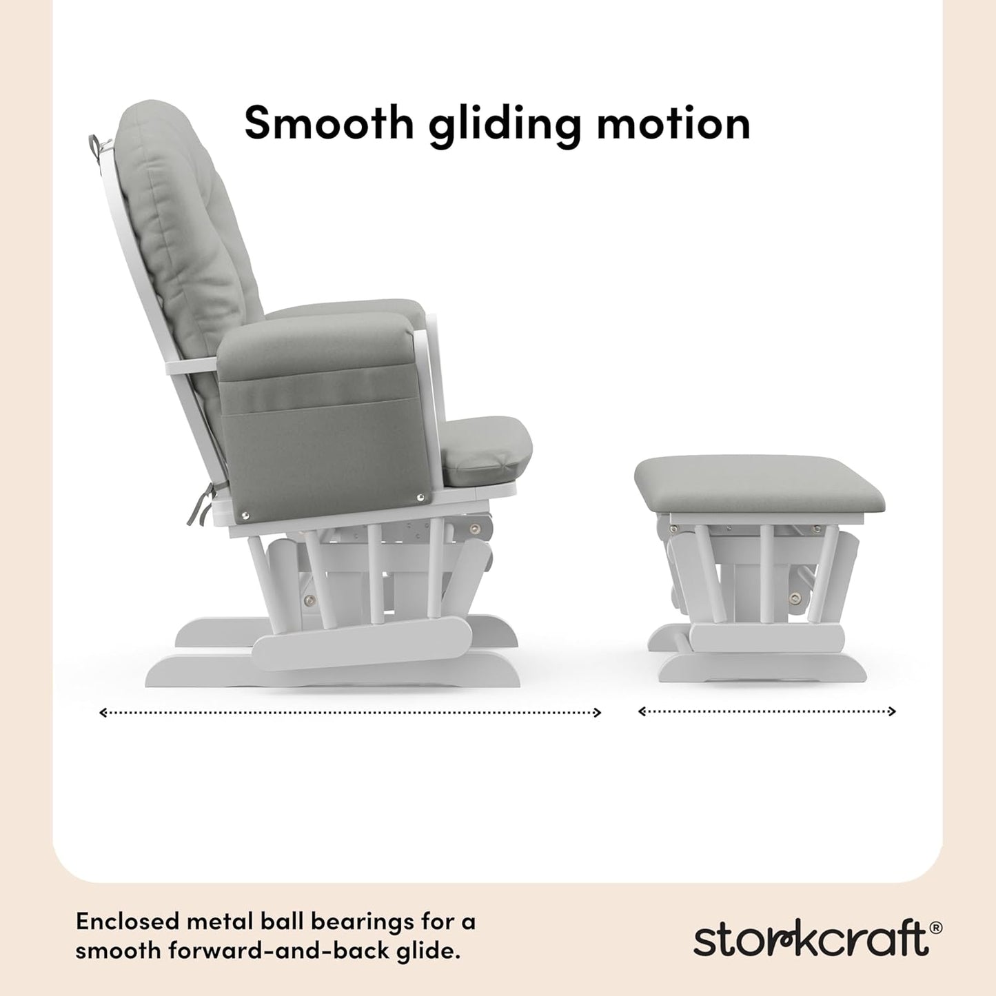 Storkcraft Premium Hoop Glider & Ottoman (Espresso/Gray Swirl) — GREENGUARD Gold Certified Nursery Glider, Solid Wood Craftsmanship, Smooth-Gliding Nursery Chair and Ottoman, Award-Winning - Colors B