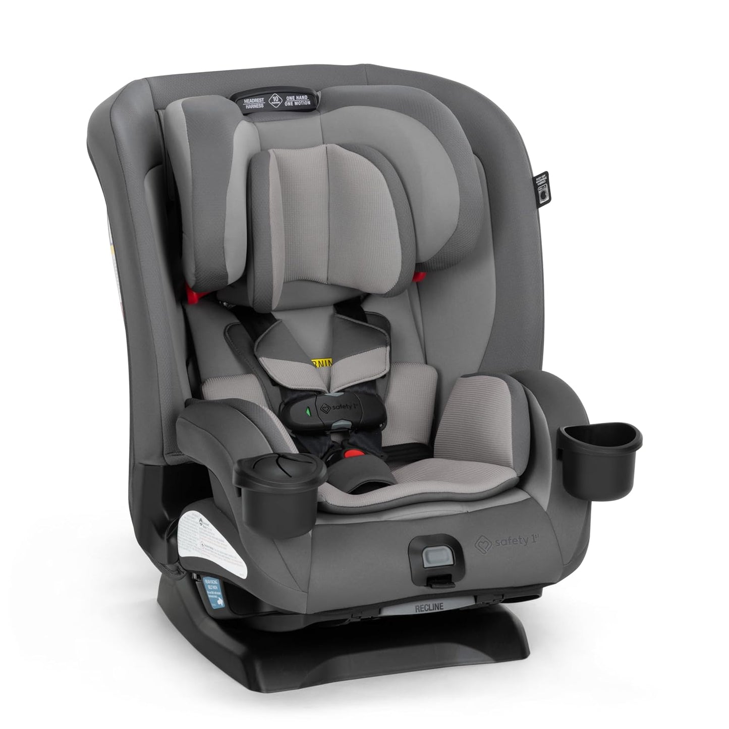 Safety 1st EverSlim 4-in-1 Convertible Car Seat, SecureTech Chest Clip, Ultra-Slim, 4-Mode Infant to Booster, Baby Car Seat, 5-100 lbs, Memory Foam, Office Space