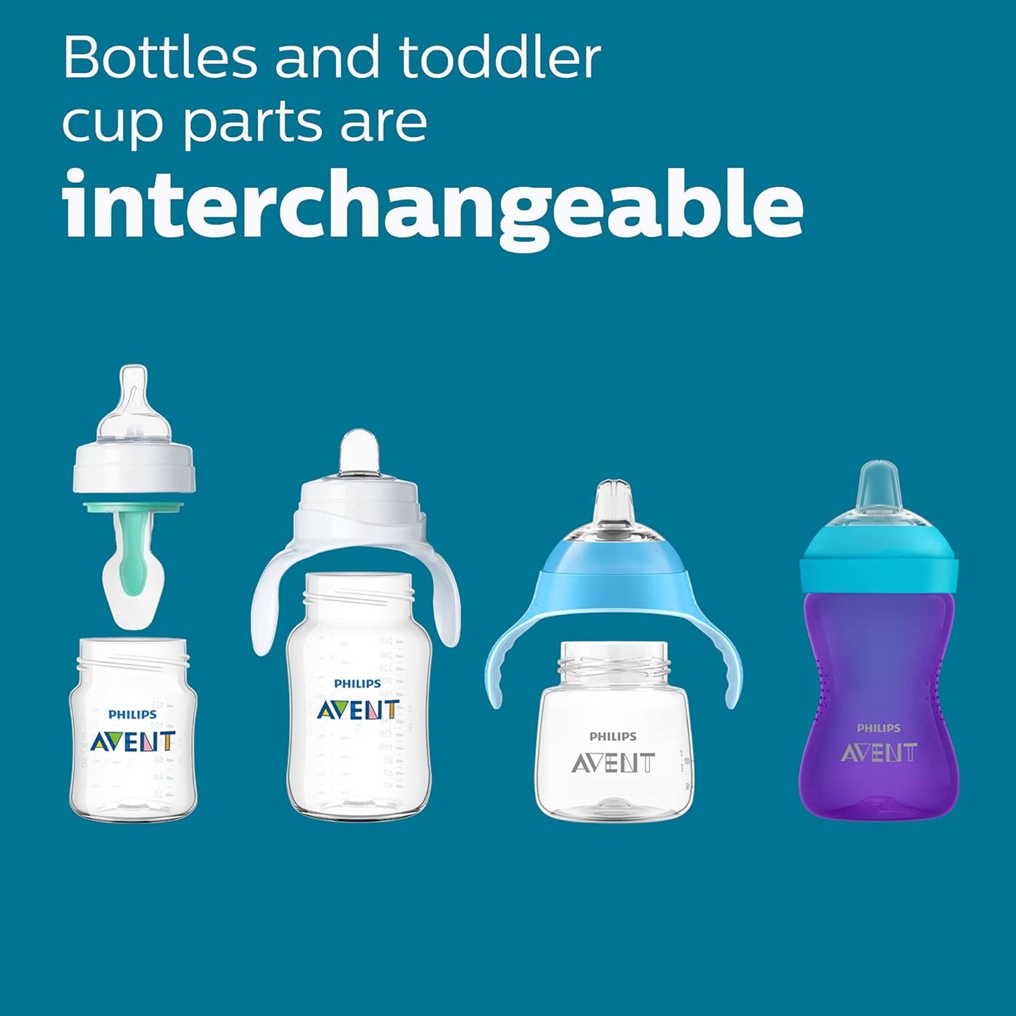 Philips Avent Anti-Colic Baby Bottles, 11oz, with Flow 3 Nipples, 3m+, 2pk, Clear, SCY106/02