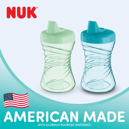 NUK Fun Grips Hard Spout Sippy Cup 10 oz. | Easy to Hold BPA Free Spill Proof Toddler Cup 4pk