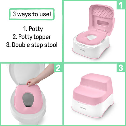 Ingenuity Prepare to Potty 3-in-1 System - Potty Training Toilet, Topper, Step Stool, Easy Setup, for Toddlers Ages 18 Months+