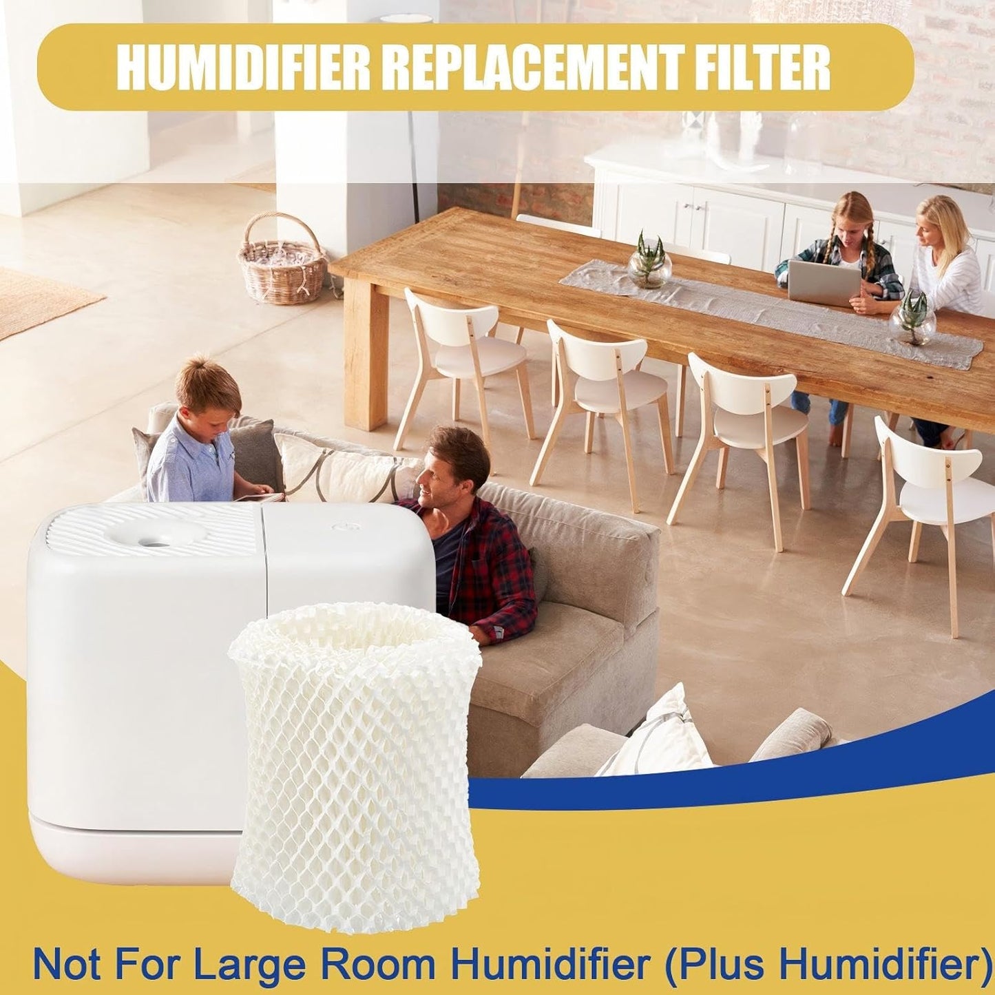 Lewtemi 12 Pack Humidifier Filters Wicking Replacement Humidifier Filter for Nursery Humidifiers, Wood Pulp Paper, Long Last, White