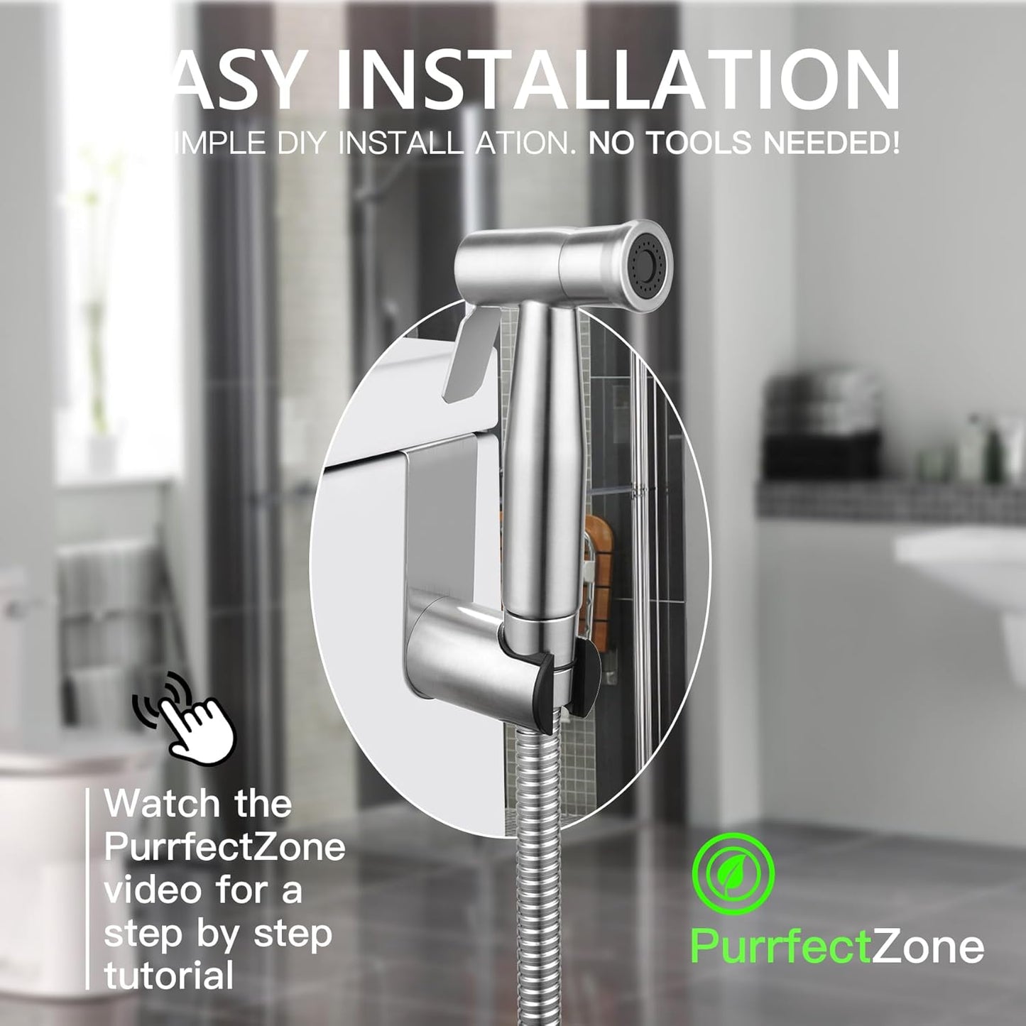 Spray, Multifunctional Hand-held Bidet Spray, Bathroom Diaper Shower, Hose and Accessories - Bidet Hand-held Toilet Sprinkler with Dual Spray Function(Silvery)