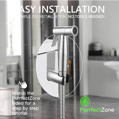 Spray, Multifunctional Hand-held Bidet Spray, Bathroom Diaper Shower, Hose and Accessories - Bidet Hand-held Toilet Sprinkler with Dual Spray Function(Silvery)