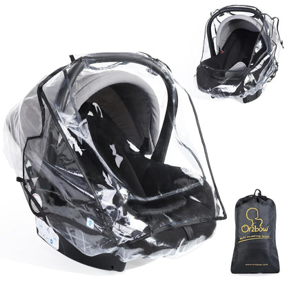 Car Seat Rain Cover, Compatible with Doona Infant Car Seat Stroller, Universal Rain Cover with Window for Waterproof, and Windproof, Breathable Baby Travel Weather Shield Stroller Accessories, Black