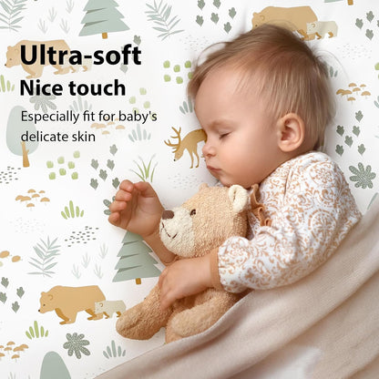 Baby Bedside Bassinet Sheets Girl, 33”x20” Compatible with Baby Delight Dream On Me & Most Rectangle Bedside Sleeper Bassinet Mattress, Super Soft Microfiber Pink Butterfly Flower