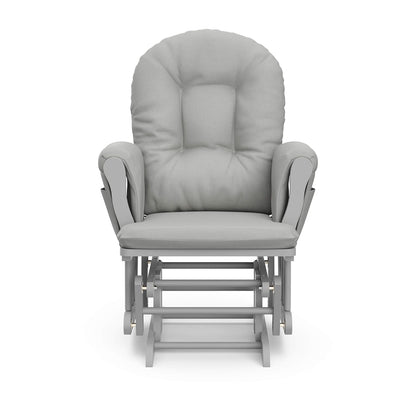 Storkcraft Premium Hoop Glider & Ottoman (White/Gray) — GREENGUARD Gold Certified Nursery Glider, Solid Wood Craftsmanship, Smooth-Gliding, Award-Winning - Colors B
