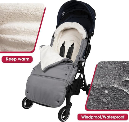 Universal, Weather-Proof, Warm Stroller Footmuff | Extendable Winter Cover | Adjustable Buckle | Stroller Bunting Bag | CosyDiary Stroller Accessories | Stroller Cover