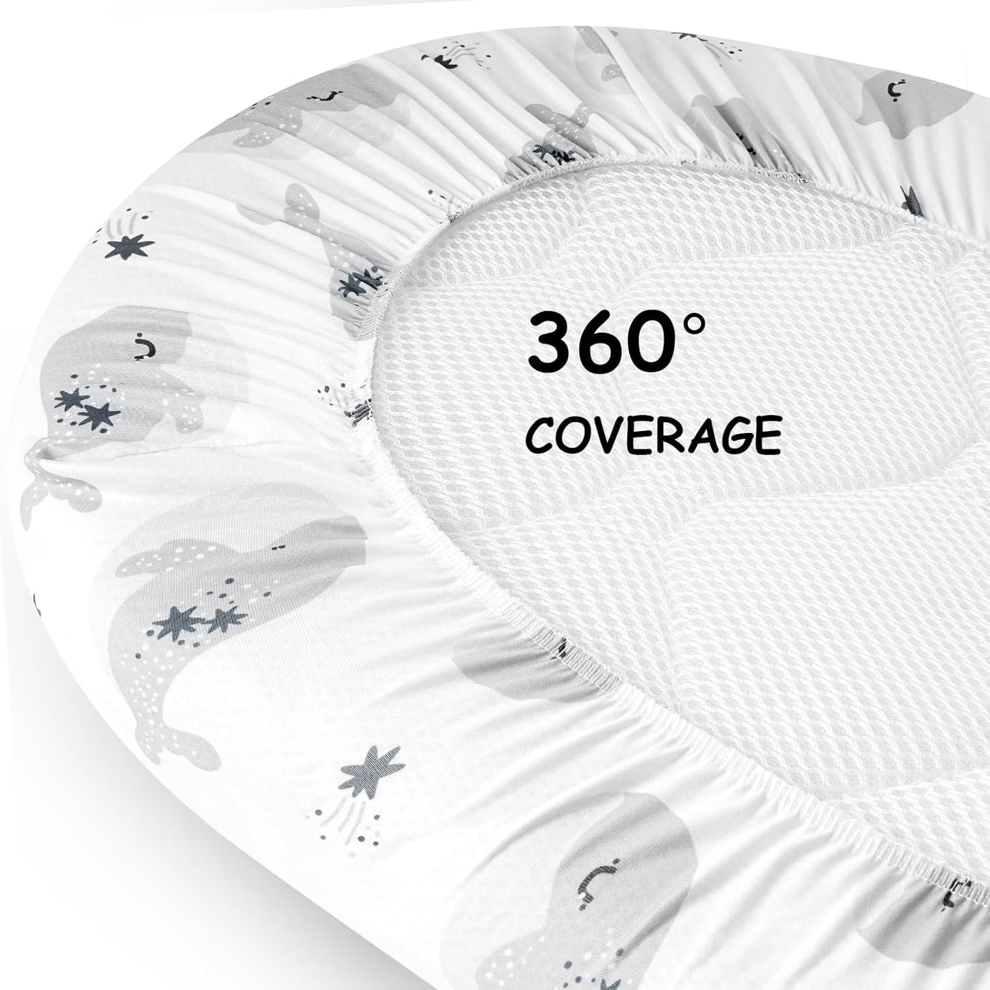Yoofoss Pack and Play Sheets Fitted, Mini Crib Sheets 2-Pack for Pack N Play Mattress, Stretchy Playard Sheet, Soft and Breathable Green+Giraff