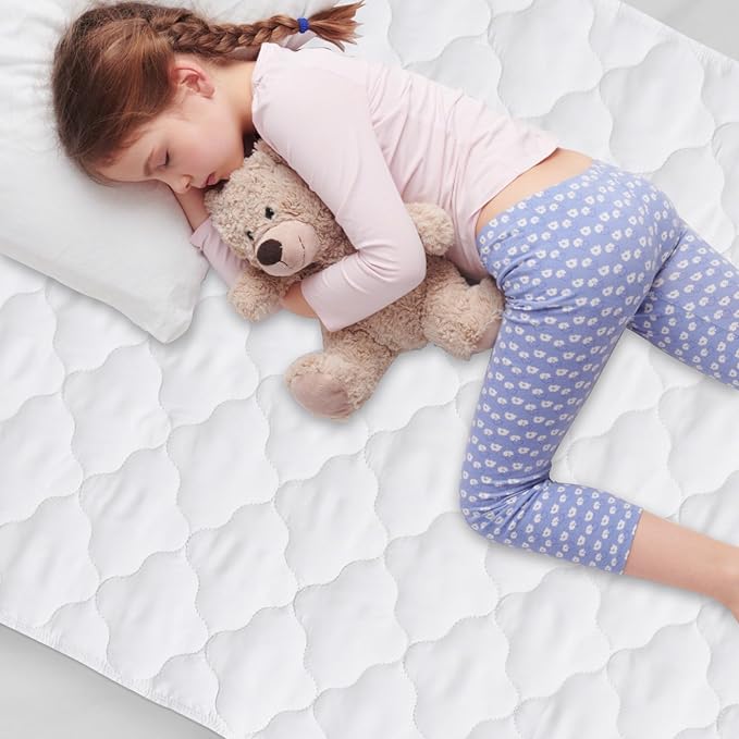 Waterproof Crib Mattress Protector Pad 2 Pack 28" x 52",Non-Slip & Absorbent Mattress Pad for Baby Standard Crib/Bed, Quilted Machine Washable White