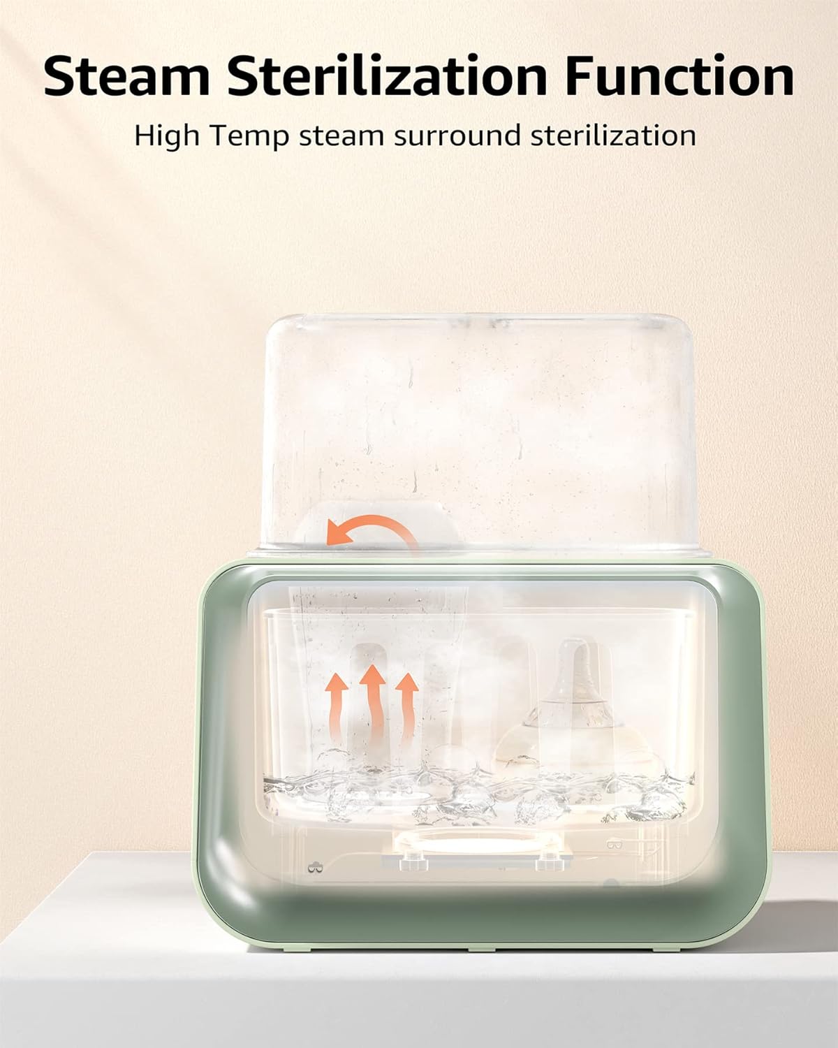 GROWSNY Fast Baby Bottle Warmer, 12-in-1 Milk Warmer with Steam and Water Bath Warming Modes for Breastmilk &Formula, Food Heating,with Thaw, Steri-lize, Egg Boil Function, Fits Most Types of Bottles