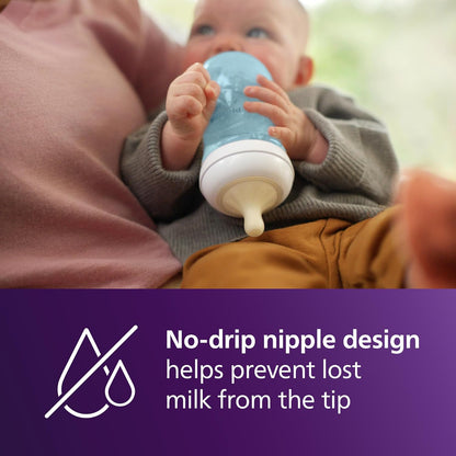 Philips AVENT Natural Baby Bottle with Natural Response Nipple, Blue, 9oz, 3pk, SCY903/23