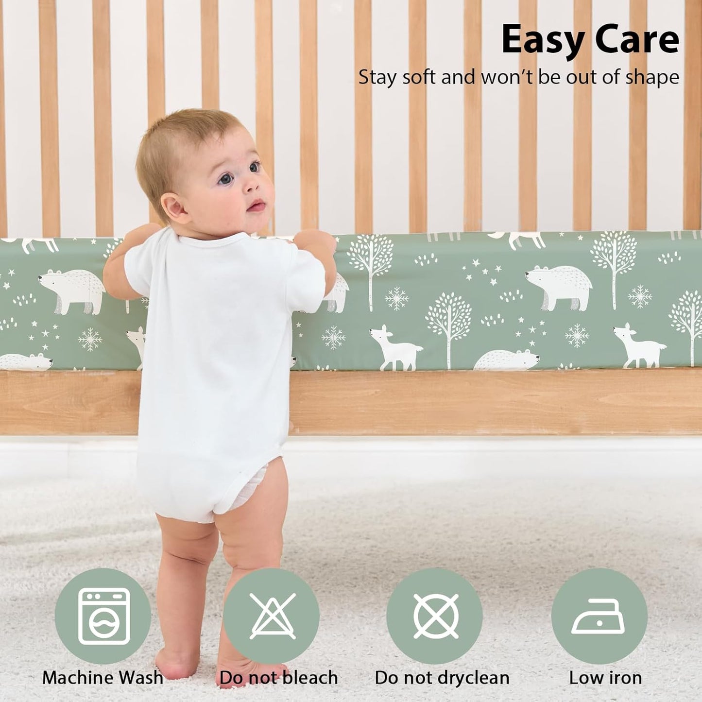 Baby Mini Crib Sheets Girl, Portable 38”x26” Pack and Play Sheets Fitted for Playard and Pack N Play Mattress, 3-Pack Soft Microfiber Pink Rainbow